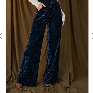 12th Tribe Slate Blue Velvet Pants